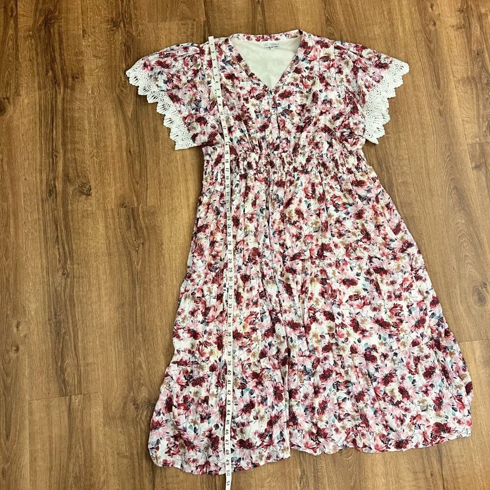 Baltic Born Aliyah Pink Floral Lace Sleeve Dress Sz 3XL - Picture 9 of 15